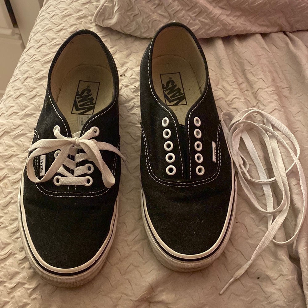 Authentic black and white vans